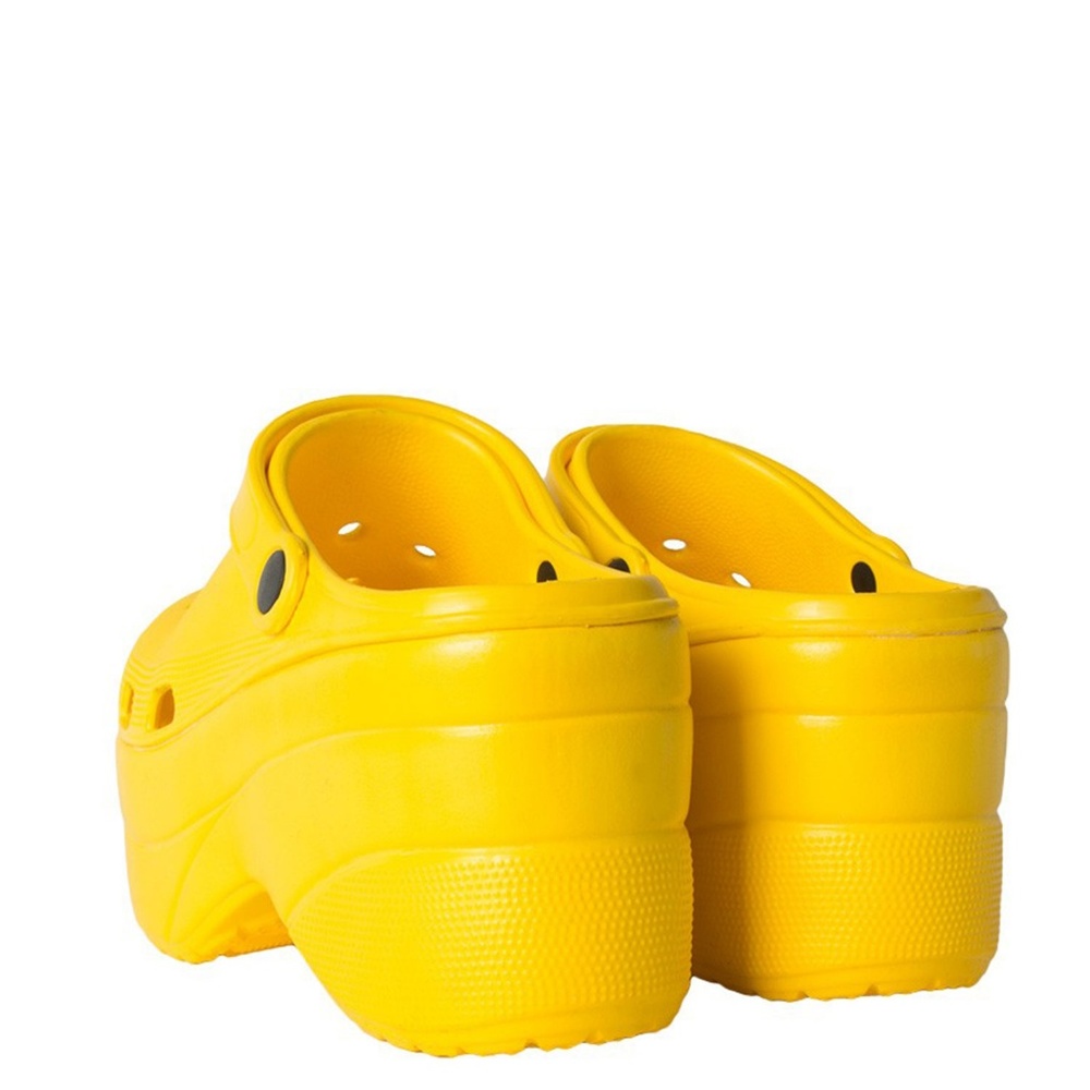 HP💃🔥 New Yellow Platform Wedge Heel Waterproof Classic Clogs Sandals Slip-On - Picture 5 of 5